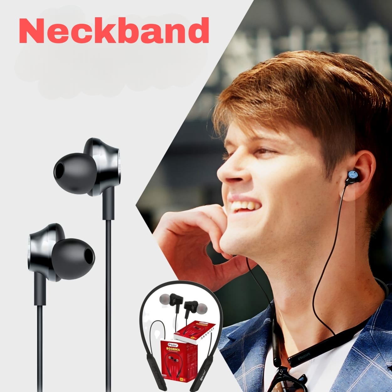 Charkee NB-804 Wireless Neckband In-the-earUpto 20h Music Controls Black