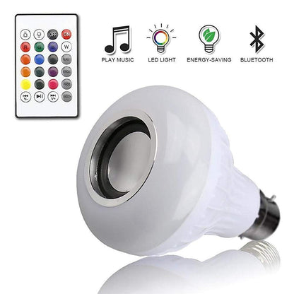 Charkee Wireless LED Fully Remote ControlLED Music Light Bulb, Bluetooth Speaker with 24 Keys Remote