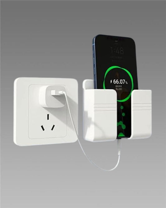 Wall Mounted Mobile Holder With Adhesive Strips& Charging Holder