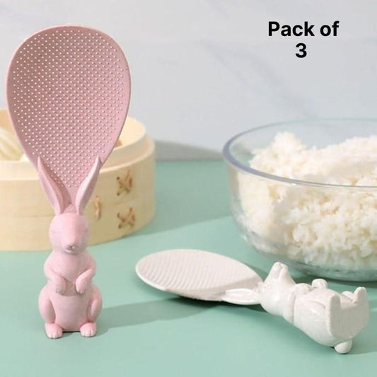 Rabbit Standing Rice Spoon (Pack of 3)