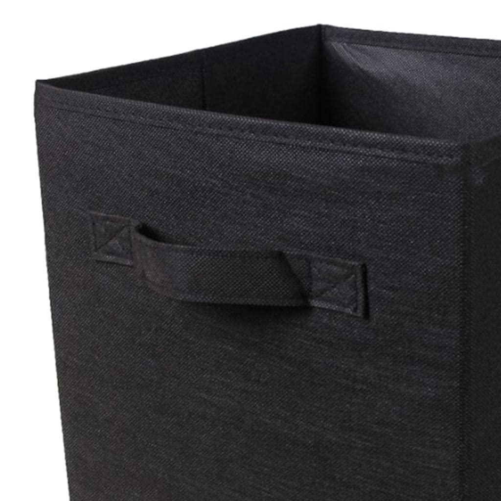 Storage Basket Fabric Drawers Organizer Box Bin Open Design Black (Pack of 2)