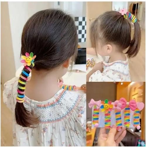 Girl Elastic Spiral Hair Bands (5pcs)