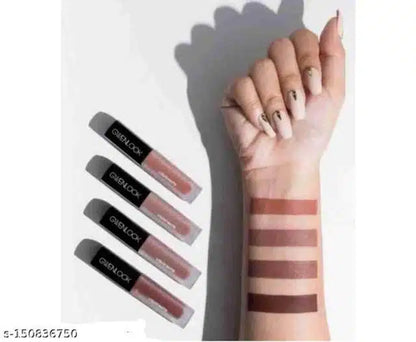 Waterproof Liquid Matte Lipsticks (Nude, Pack of 4)