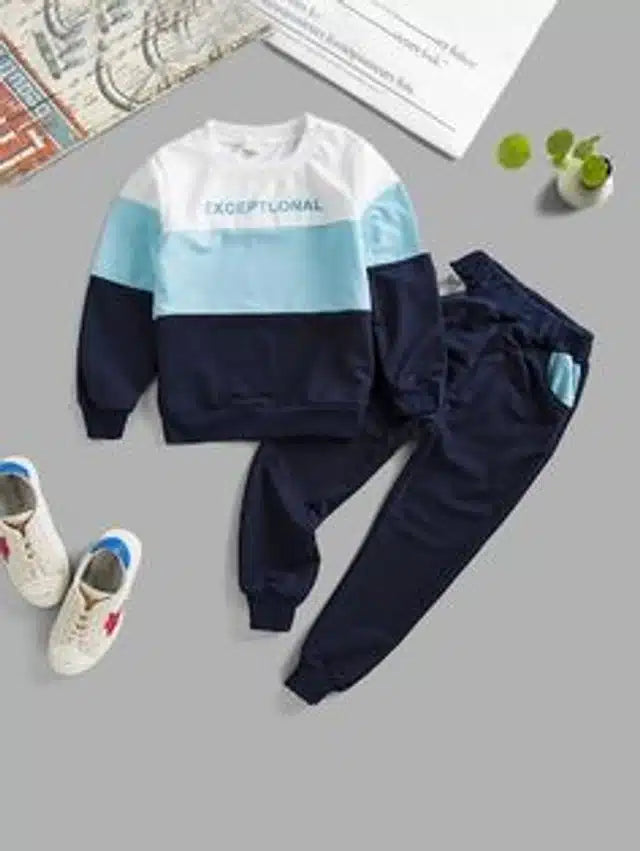 Full Sleeves Tracksuit for Boys (Blue, 3-4 Years)