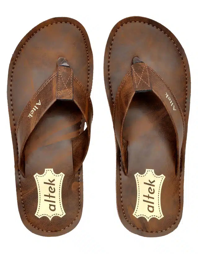 Flip Flops for Men (Brown, 6)